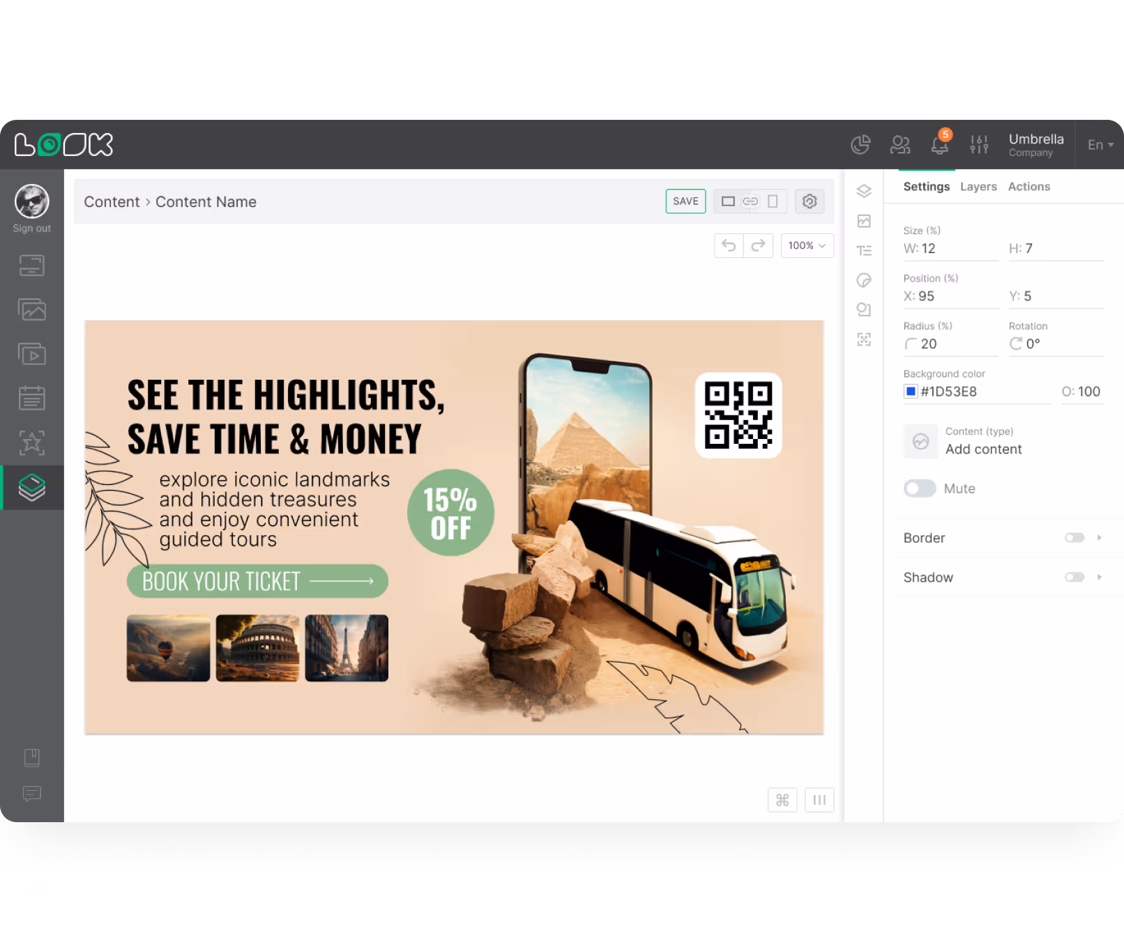 Content Creator Transportations Dashboard Screenshot